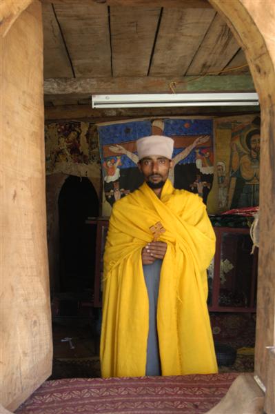 Priest at Azuwa Maryam, Lake Tana, Ethiopia