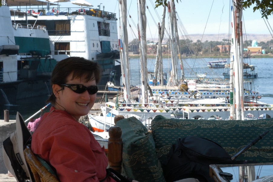 Sitting along the Nile, Luxor, Egypt