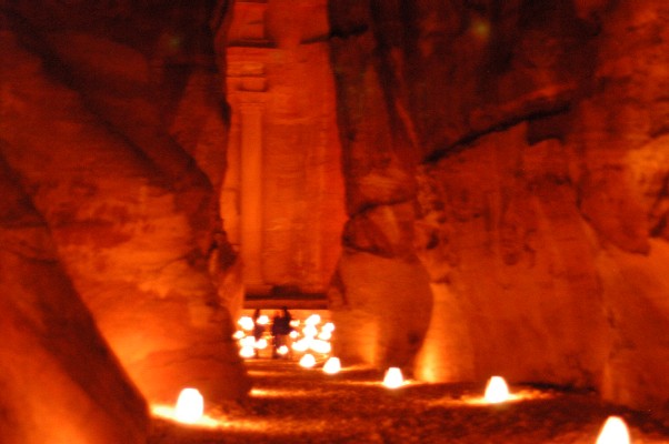 Siq at Night, Petra Jordan